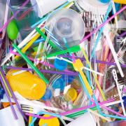 single use plastics including cup tops, utensils, wrappers and more