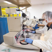 A person working in the COSINC lab space 