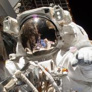 An astronaut on a spacewalk.