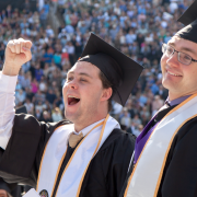 Engineering graduates celebrating at the campus recognition ceremony