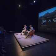 John Hayes and Bobby Braun on stage in the ATLAS Black Box theater