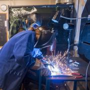 Mechanical Engineering undergraduate student welding