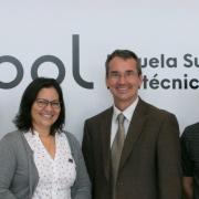 Molenaar with ESPOL's president and four CU Boulder graduate students