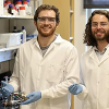 Kian Lopez (L) and Anthony Straub (R) in the lab.