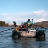 Sampling on the river.
