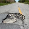 Pothole in a road