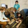students measuring for design