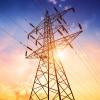 Power lines at sunset
