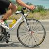 A person riding a road bike