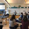 Bobby speaks to a class at Akron High School. 