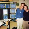 Amy Zimmerman and Sarah Smith pose in front of their research borne from the 1999 capstone design course