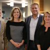 From left: Bobby Braun, dean of the College of Engineering and Applied Science; Cindy Caruso; Dan Caruso; and Sharon Matusik, dean of the Leeds School of Business 