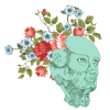 Robot with flowers on head