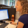 Erin Connor working at a computer