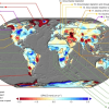 Global map showing terrestrial water storage over time. Source: Nature