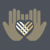 An illustration of two hands holding a heart, in CU Boulder colors