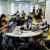 Students work on projects in the Idea Forge