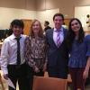 Anit Koirala (left) with ELP director JoAnn Zelasko and two other ELP students.   