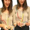 Klefeker plays with a length of string