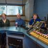Sarah DaFoe, Fred Hobbs and Melinda Piket-May in the KGNU studio. 