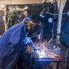 Mechanical Engineering undergraduate student welding