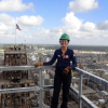 Megan Conard on an oil refining job site during her internship with Phillips 66