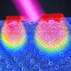 A laser heats up ultra-thin bars of silicon.