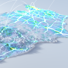 Illustration of the united states with electrified infrastructure