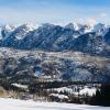 Snow-covered mountains as seen from one of Colorado's ski resorts