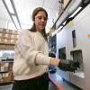 Irene Francino Urdaniz, graduate student in chemical and biological engineering, works on this research in the Whitehead laboratory.
