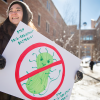 Graduate student Colleen McCollum spreads the word about antimicrobial resistance mediation on campus at CU Boulder.