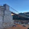 The nearly finished Swaziland bridge at sunset. 