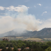 wildfire smoke over the city of Boulder 