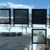 Dynamic tint windows showing various level of darkness