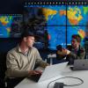  students Michael Klonowski, left, and Daniel Aguilar-Marsillach, right, work in the Raytheon Space & Intelligence Vision, Autonomy, and Decision Research Lab at CU Boulder,