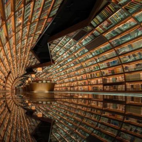 A tunnel made of books