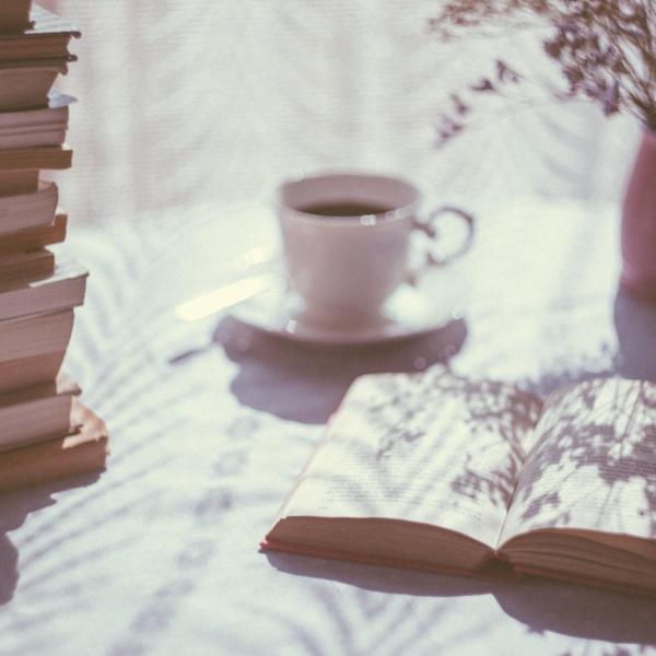 A CUP OF TEA ON A TABLE
