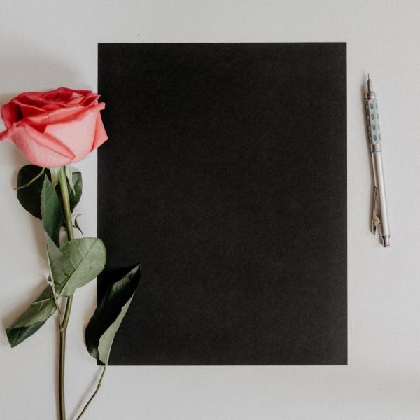journal and rose