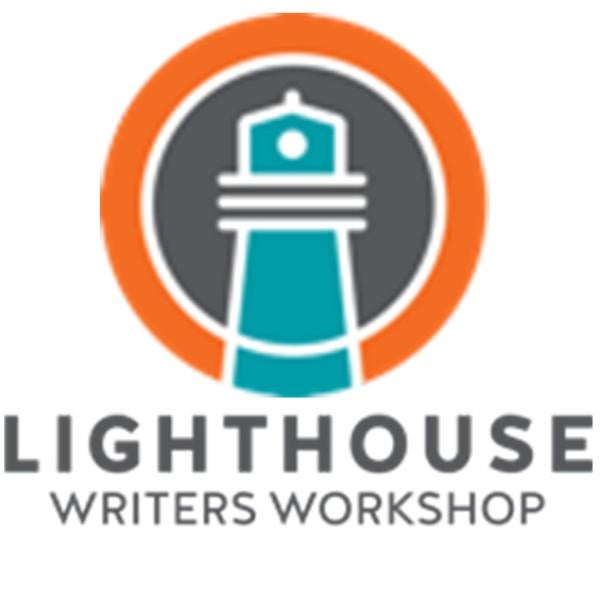 Lighthouse Writers Workshop logo showing wording and a lighthouse