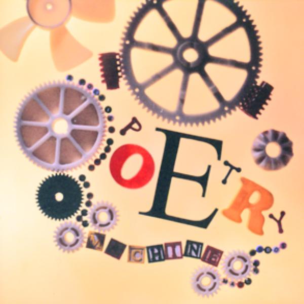 Cogs, wheels, and differently shaped letters spelling out Poetry