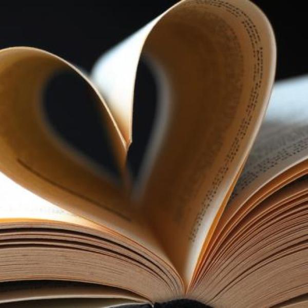 Book pages folded to look like a heart
