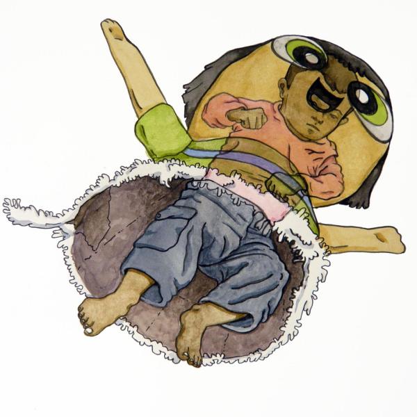 drawing of child in doll
