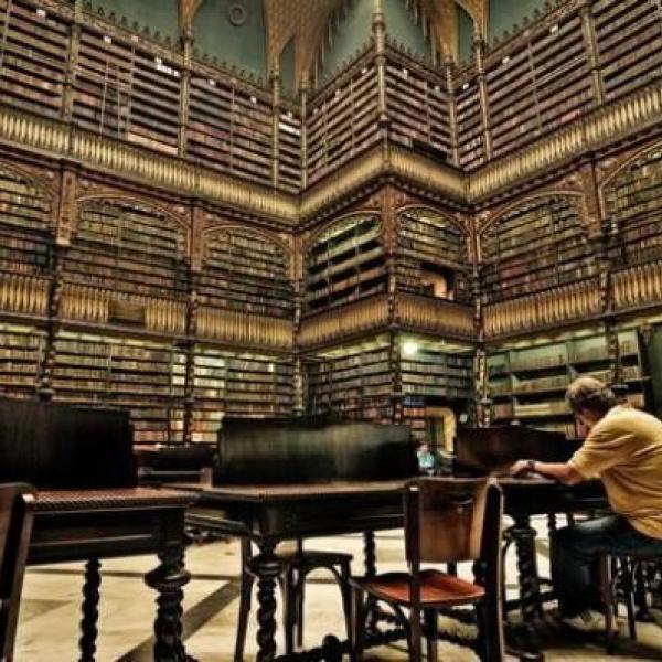 An old library filled with books