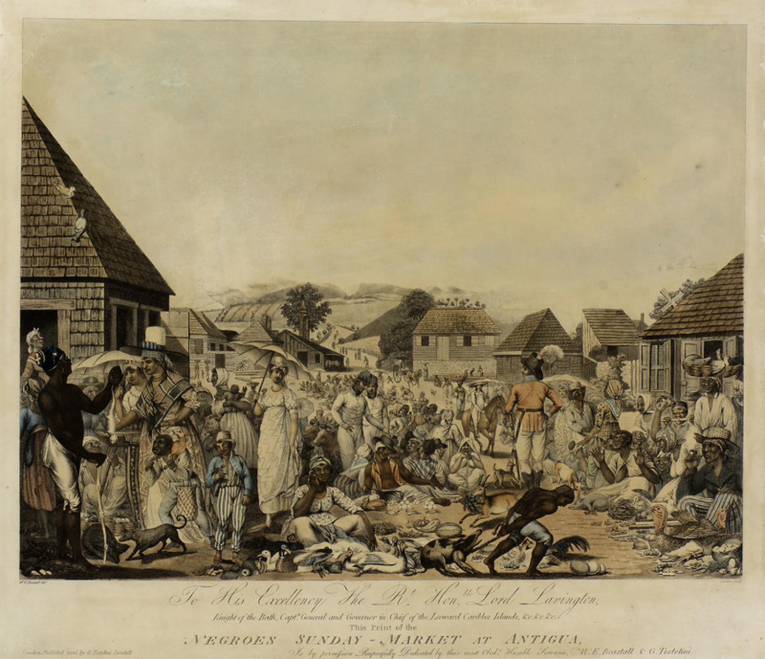 Illustration of a Sunday market