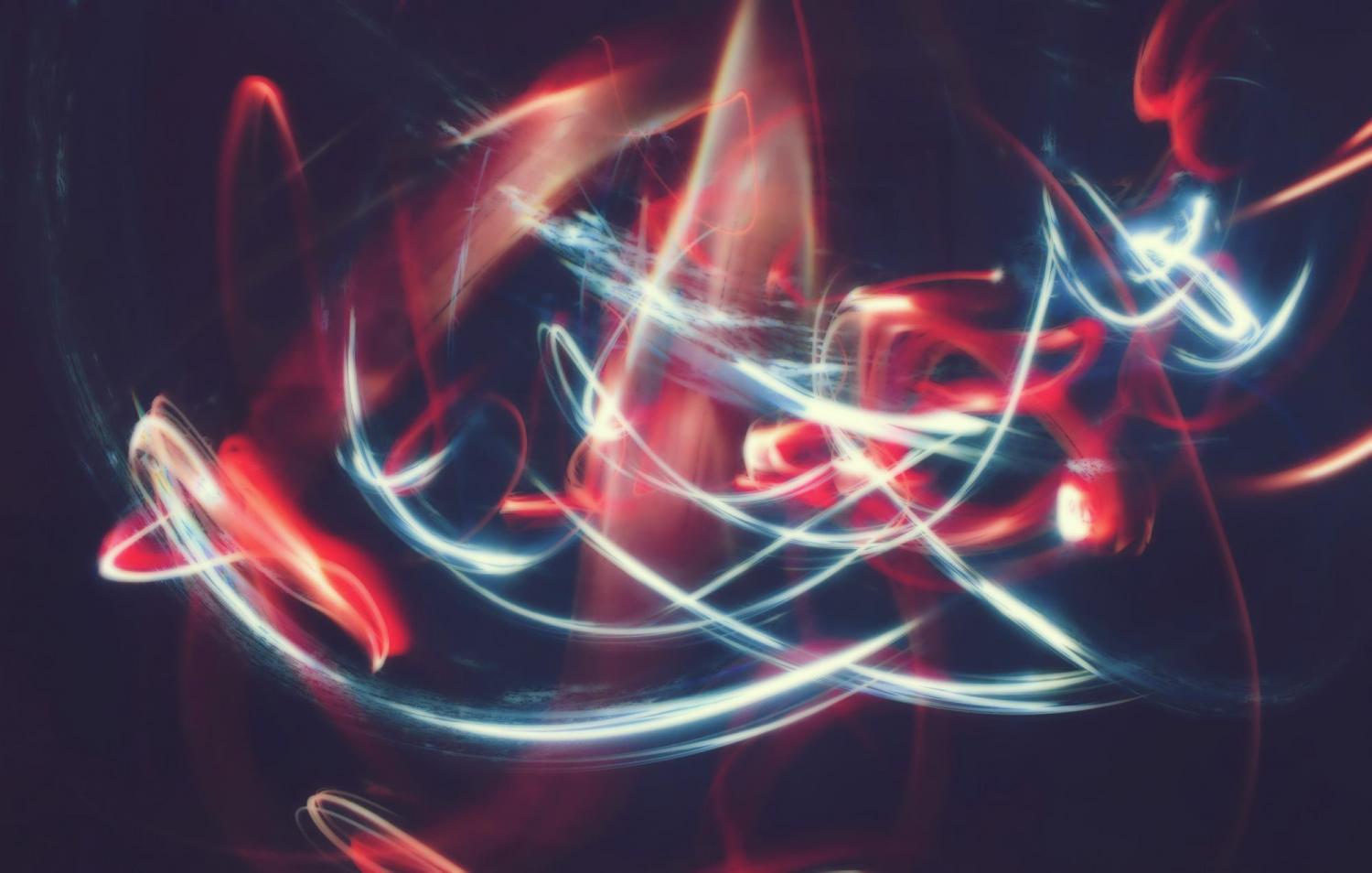 abstract movement in red and blue