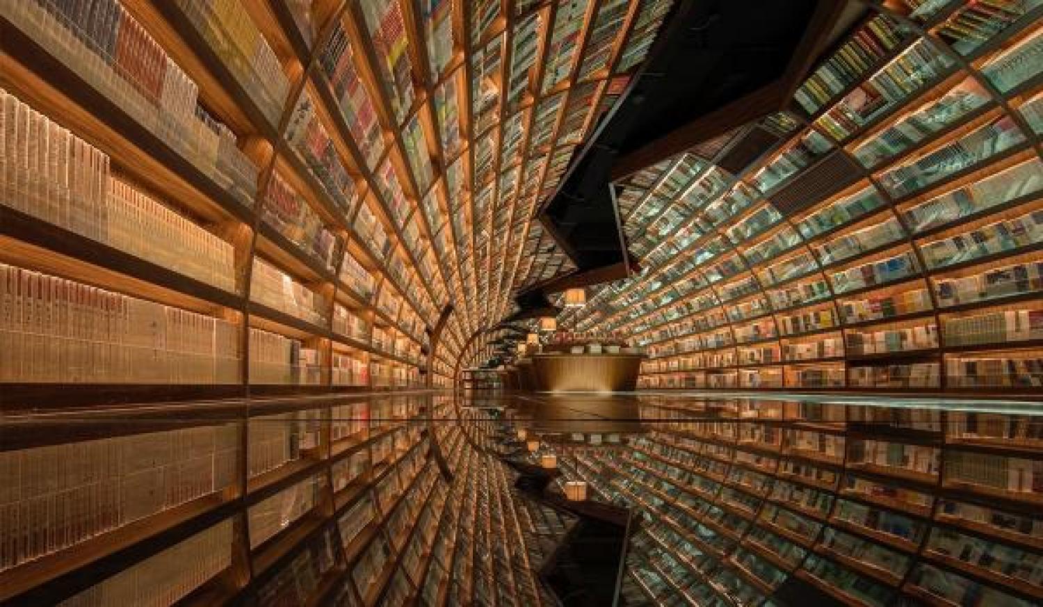 A tunnel made of books