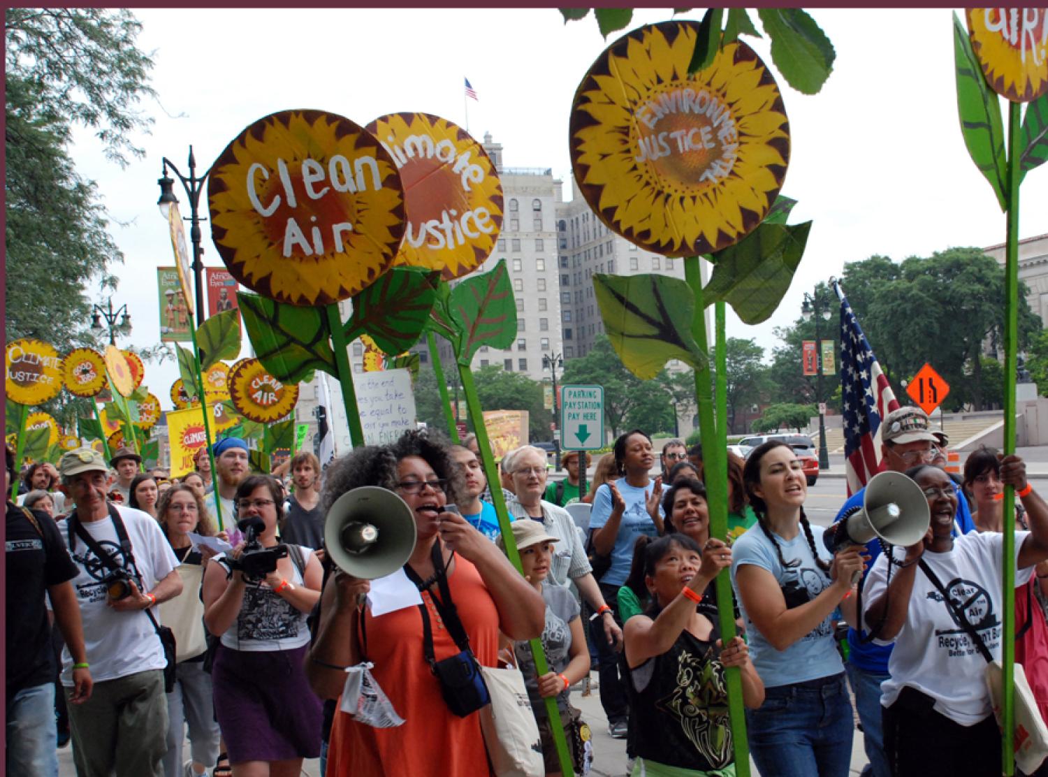 People marching for clean air.