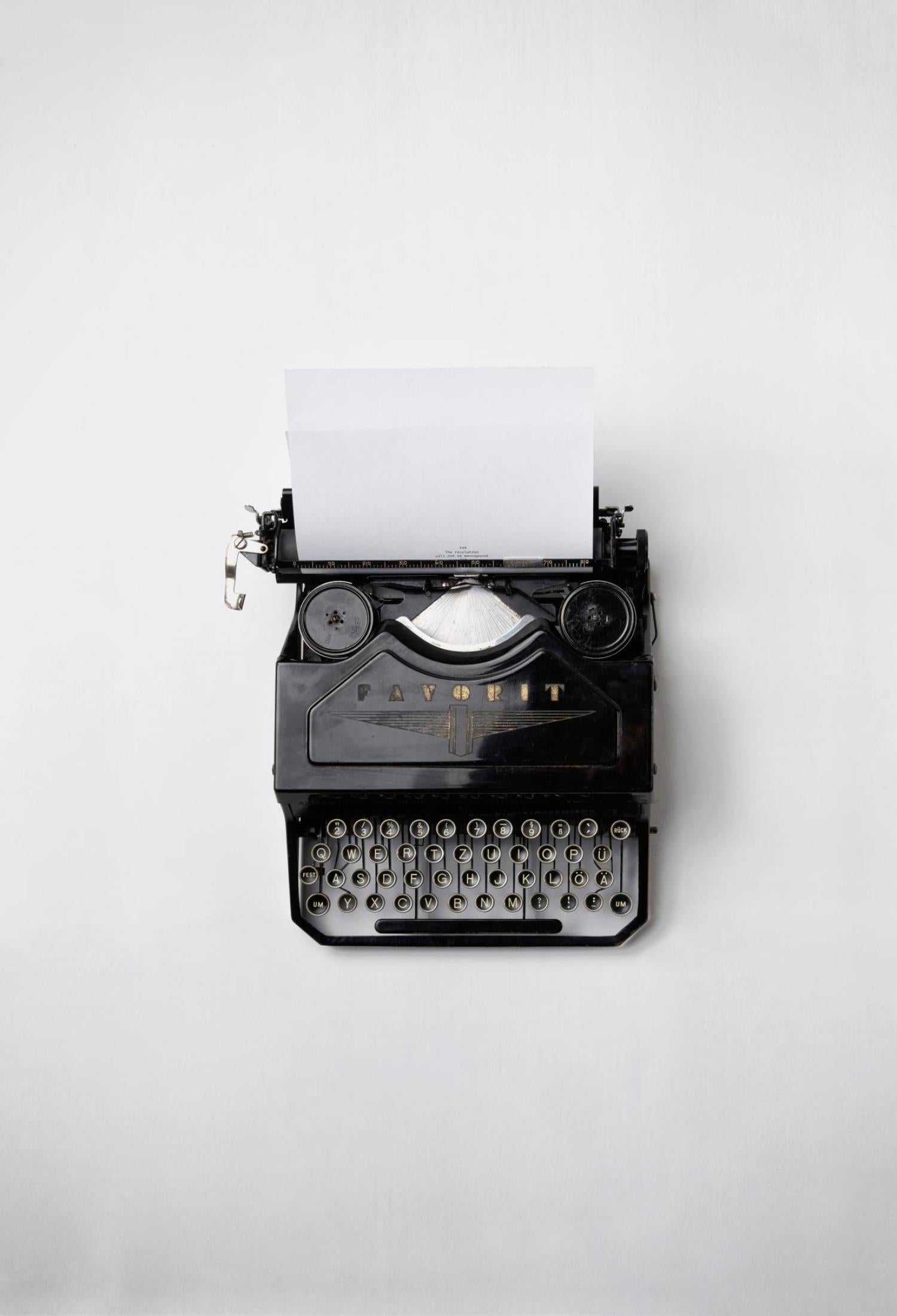 TYPEWRITER on wooden desk