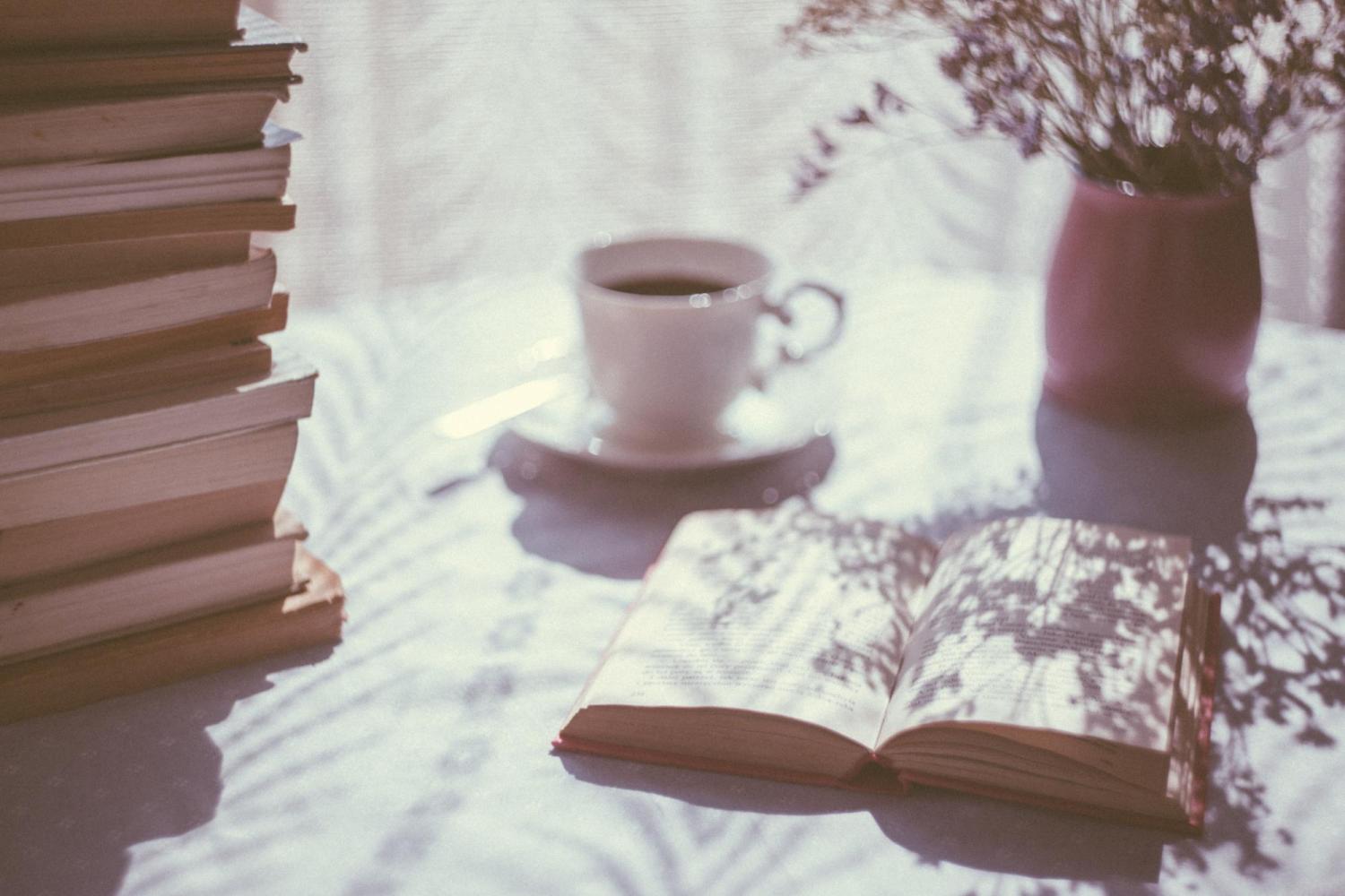 A CUP OF TEA ON A TABLE