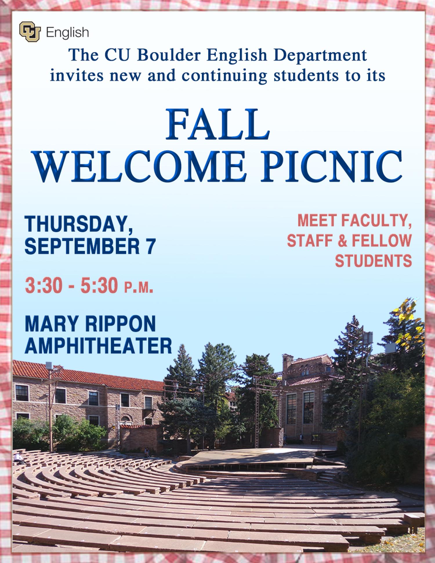 Poster for the fall picnic. All details are content on this page.